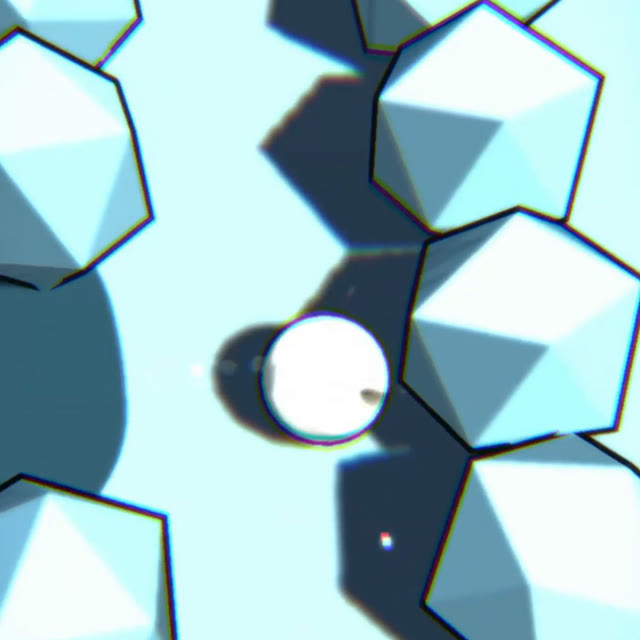Ice-level gameplay — the ball weaving through a crystalline maze